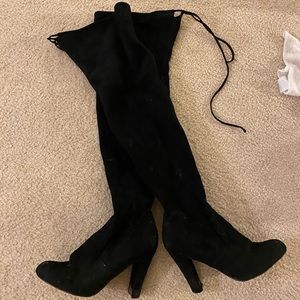 Over the knee black boots